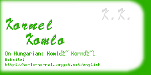 kornel komlo business card